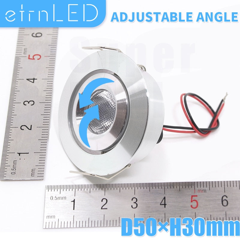 etrnLED 3W Mini LED Spotlights Angle Rotatable Adjustable 12V 24V Dimmable Recessed Downlight Ceiling Spots Light Cabinet Home