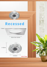 etrnLED 3W Mini LED Spotlights Angle Rotatable Adjustable 12V 24V Dimmable Recessed Downlight Ceiling Spots Light Cabinet Home