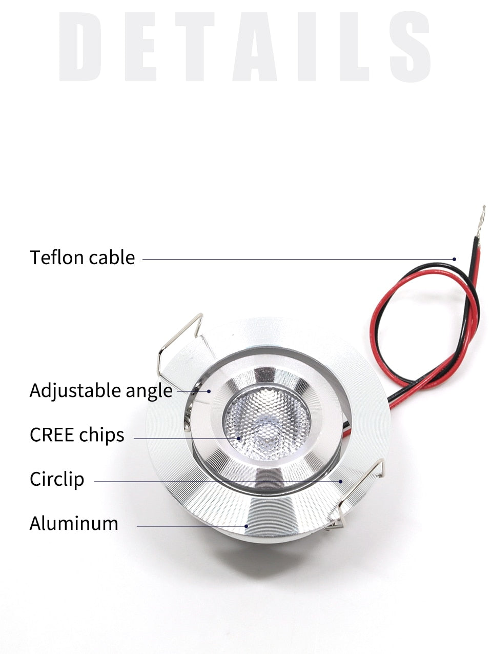 etrnLED 3W Mini LED Spotlights Angle Rotatable Adjustable 12V 24V Dimmable Recessed Downlight Ceiling Spots Light Cabinet Home