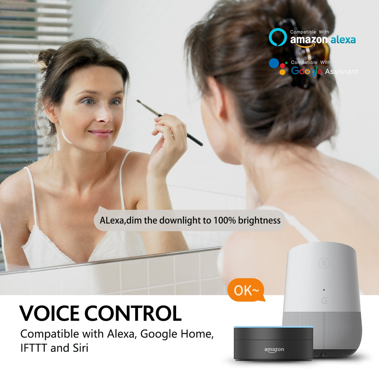 Recessed LED Ceiling Light Dimmable Smart Home Ceiling Lamp 220V 110V LED Spot Light RGB Color Changing 5W Round Downlight