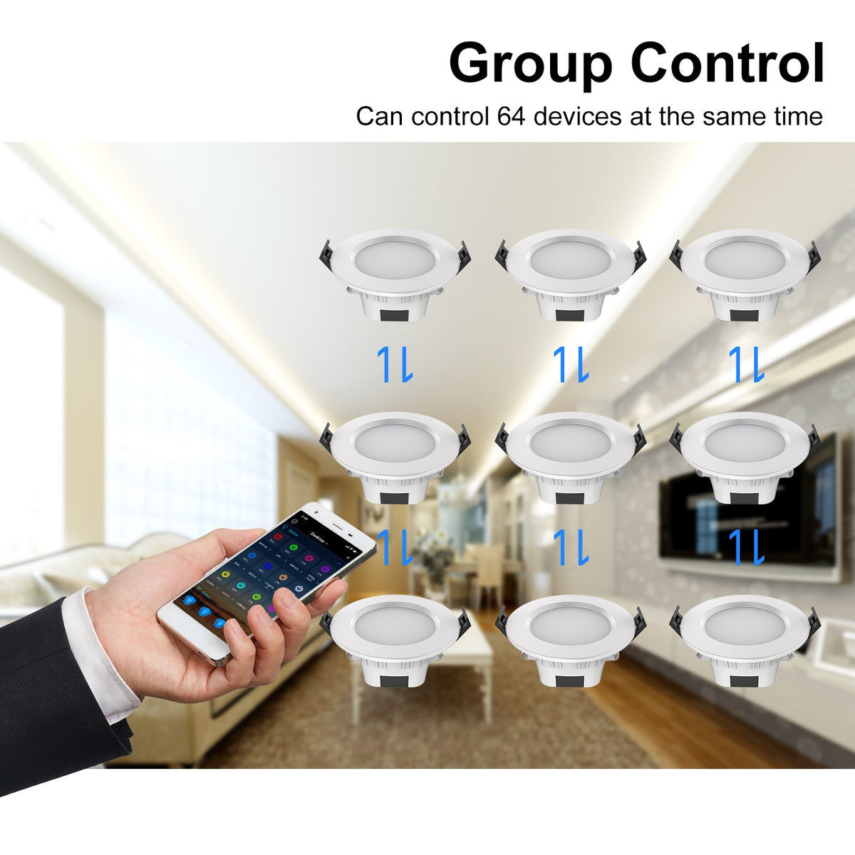 Recessed LED Ceiling Light Dimmable Smart Home Ceiling Lamp 220V 110V LED Spot Light RGB Color Changing 5W Round Downlight