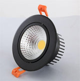 Round Black Dimmable LED COB Downlight 7W 9W 12W 15W 18W 24W LED Recessed Ceiling Downlight LED COB Spot Light AC85-265V