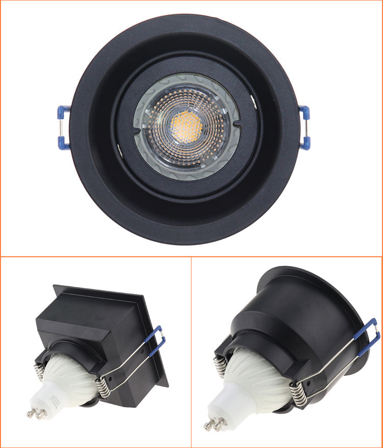 Square Embedded Led Ceiling Downlight Mount Frame Trim Ring GU10 MR16 Halogen Bulb Fitting Holder Socket Spot Lighting Fixtures