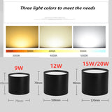 Dimmable Surface Mounted LED Downlight Ceiling Light SMD5730 9W 12W 15W 20W AC85-265V High Power Spotlight Indoor Lighting