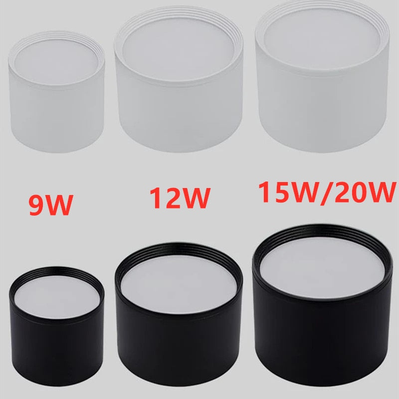 Dimmable Surface Mounted LED Downlight Ceiling Light SMD5730 9W 12W 15W 20W AC85-265V High Power Spotlight Indoor Lighting