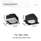 GX53 Bulb Replaceable Led Downlight Recessed Ceiling Led Lamp 45° Rotate Lighting  7w 9w 12w For Restaurant Living Room Dining