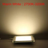 LED Panel Downlight Square/Round Glass Panel Lights 6W 9W 12W 18W Ceiling Recessed Lamps For Home living room Kitchen