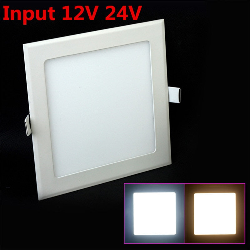LED Recessed Ceiling Downlight Square Panel Light 3-25W Indoor LED Spot Down Light 12V 24V with Adapter