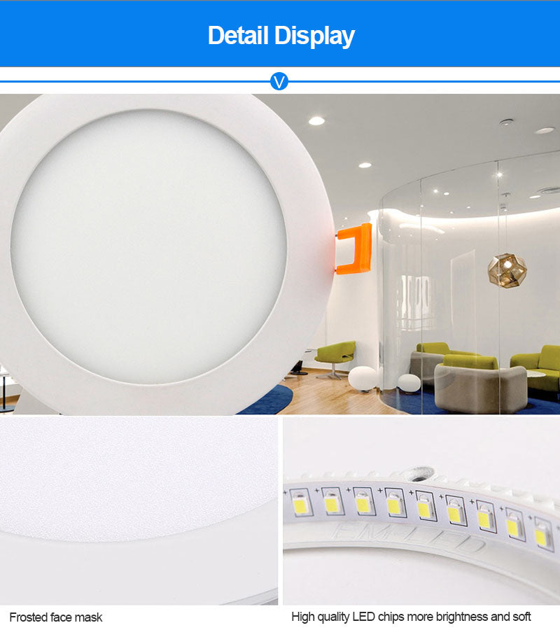 Ultra Thin LED Panel Downlight 3w 4w 6w 9w 12w 15w 18w Round LED Ceiling Recessed Lights Spot Power Supply Included Painel lamp