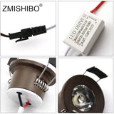LED Recessed Ceiling Spot Light Wooden Frame Mini Downlights 1.5W 27mm Cut Hole Size 100lm 110V-220V Under Cabinet Lamp