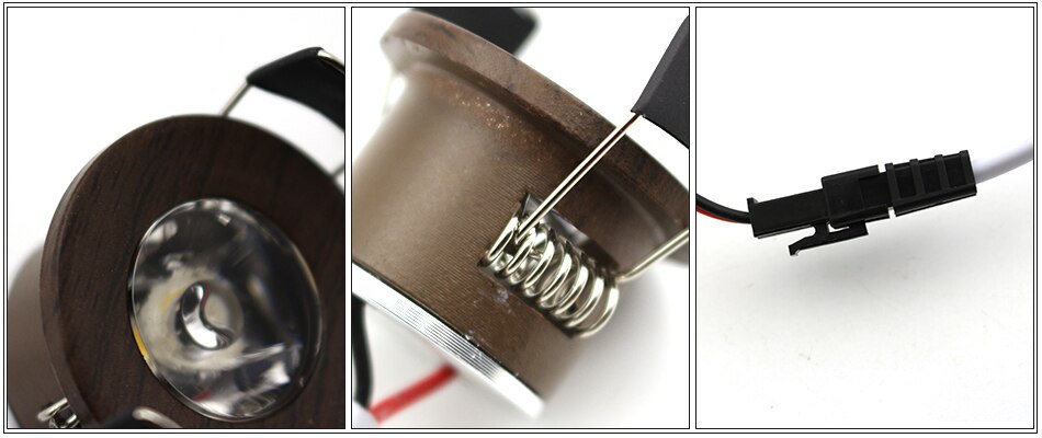  LED Recessed Ceiling Spot Light Wooden Frame Mini Downlights 1.5W 27mm Cut Hole Size 100lm 110V-220V Under Cabinet Lamp