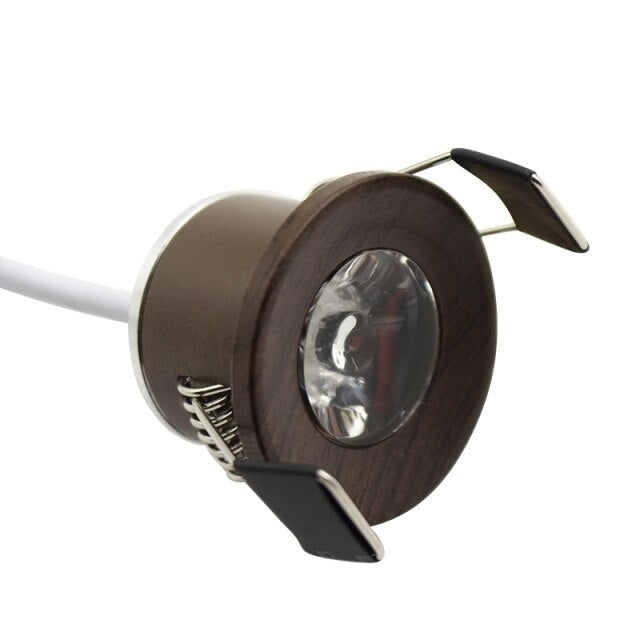  LED Recessed Ceiling Spot Light Wooden Frame Mini Downlights 1.5W 27mm Cut Hole Size 100lm 110V-220V Under Cabinet Lamp