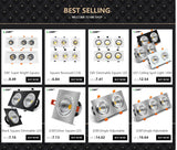 DBF Silver Square LED Recessed Downlight Dimmable 7W 9W 12W 15W with AC85-265V LED Driver Indoor Clothes Shop Ceiling Spot Lamp