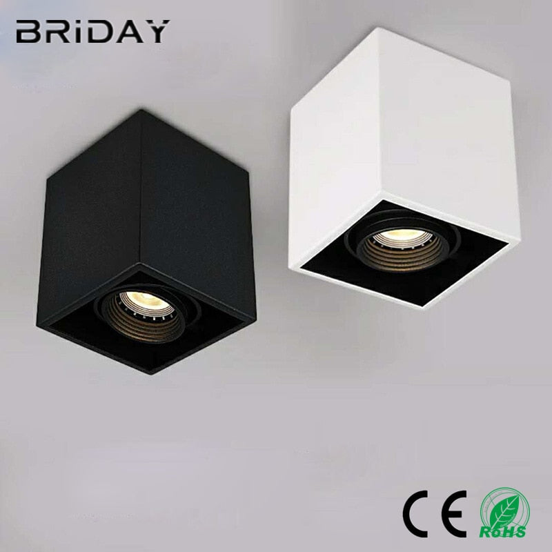 LED 10w 12W 15w Surface Mounted GU10 BULB Dimmable LED Ceiling Lamps Spot Light square Rotation LED Downlights AC85-265V