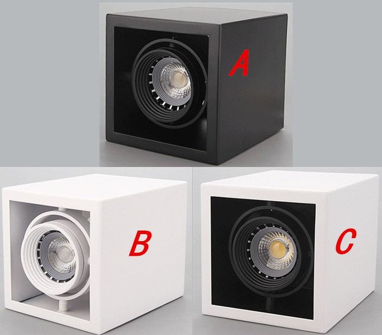 LED 10w 12W 15w Surface Mounted GU10 BULB Dimmable LED Ceiling Lamps Spot Light square Rotation LED Downlights AC85-265V