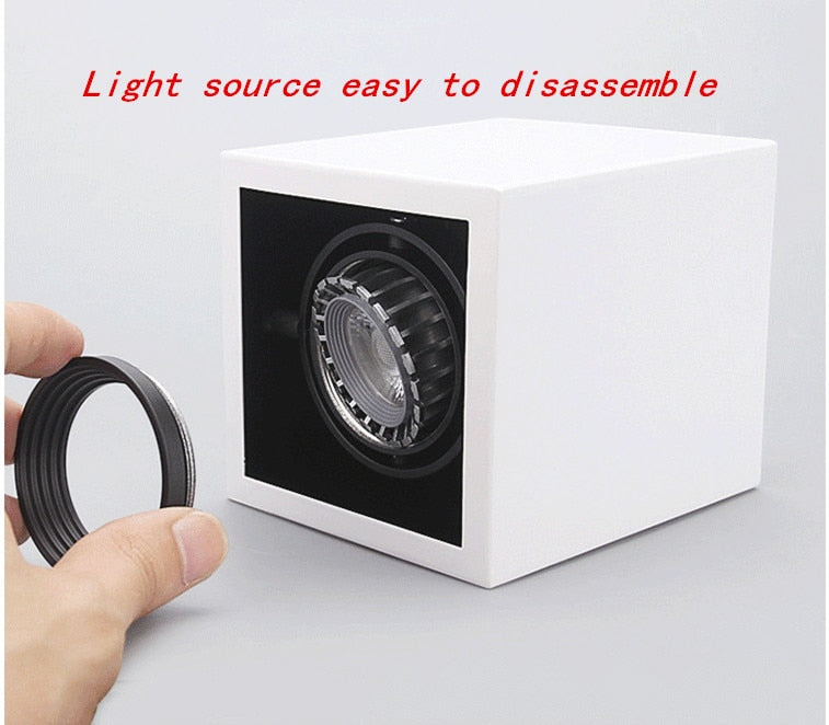 LED 10w 12W 15w Surface Mounted GU10 BULB Dimmable LED Ceiling Lamps Spot Light square Rotation LED Downlights AC85-265V