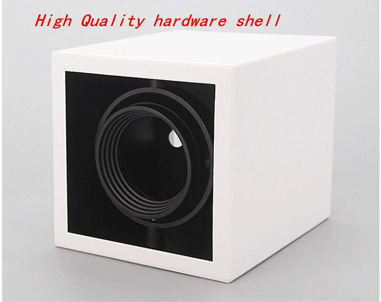 LED 10w 12W 15w Surface Mounted GU10 BULB Dimmable LED Ceiling Lamps Spot Light square Rotation LED Downlights AC85-265V