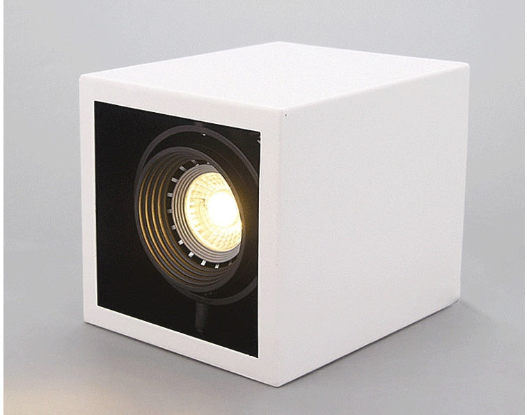 LED 10w 12W 15w Surface Mounted GU10 BULB Dimmable LED Ceiling Lamps Spot Light square Rotation LED Downlights AC85-265V