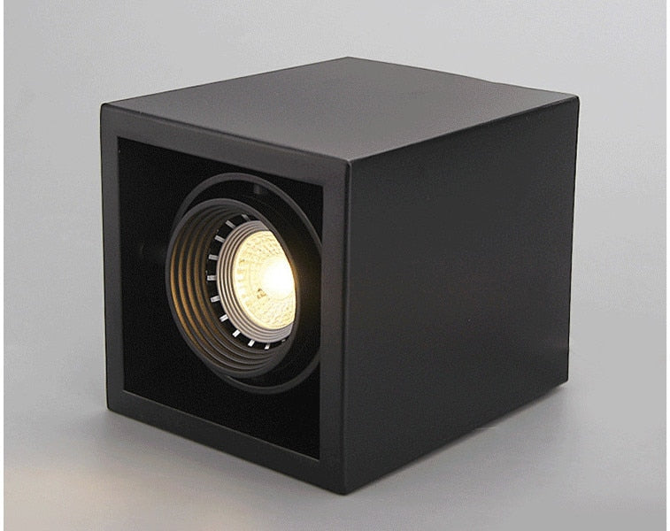 LED 10w 12W 15w Surface Mounted GU10 BULB Dimmable LED Ceiling Lamps Spot Light square Rotation LED Downlights AC85-265V