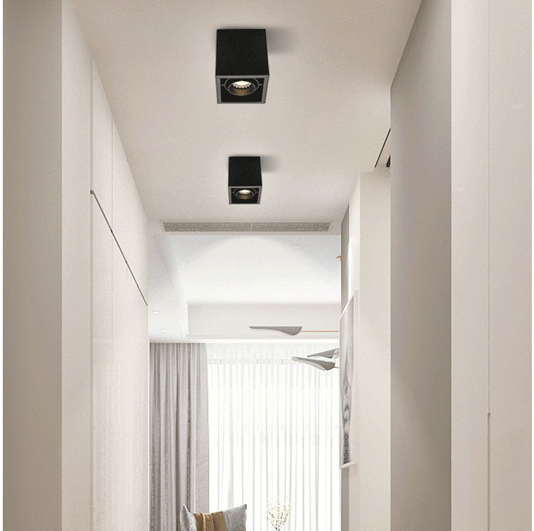 LED 10w 12W 15w Surface Mounted GU10 BULB Dimmable LED Ceiling Lamps Spot Light square Rotation LED Downlights AC85-265V