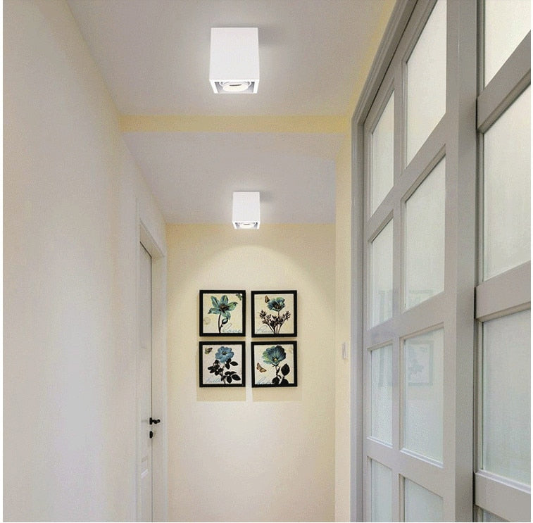 LED 10w 12W 15w Surface Mounted GU10 BULB Dimmable LED Ceiling Lamps Spot Light square Rotation LED Downlights AC85-265V