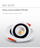 LED Recessed Ceiling Downlight 360 Degree Rotate LED Downlight 5W 10W 18W LED Lamp AC85-265V Ceiling Spot Light with LED Driver