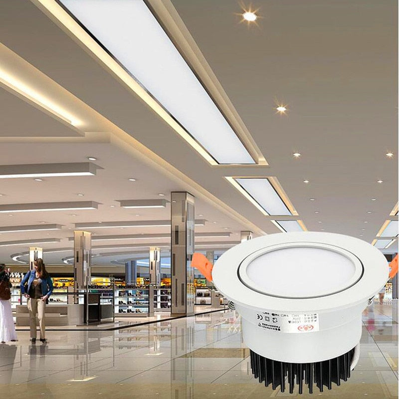 Round Dimmable Recessed COB LED Downlight 5W 7W 9W 12W 15W 18W LED Ceiling Spot Light AC85~265V LED Ceiling Lamp Indoor Lighting