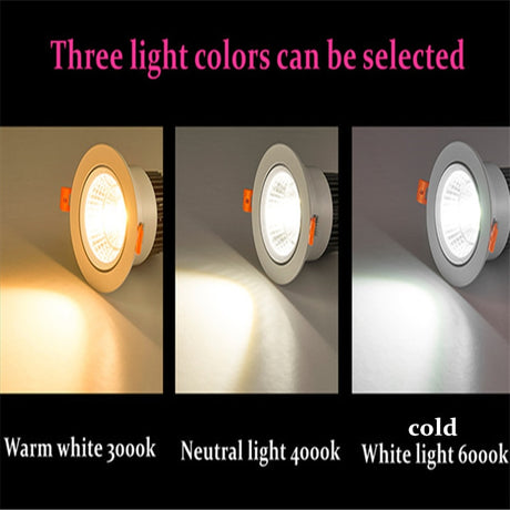 Super bright recessed Dimmable LED COB Downlights 5W 7W 9W 12W 15W 18W LED Spot lights AC85-265V LED decoration Ceiling Lamp