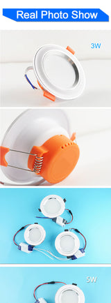 Silver White Frosted Surface LED Downlight 5w 10w 15w Round Ceiling Recessed Light 110v 220v Down Light Lamp Kitchen Restaurant