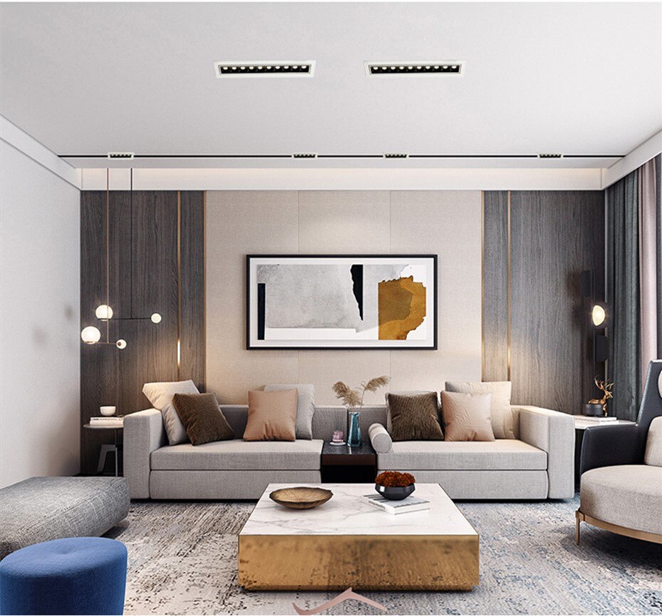 No Flickering Modern LED Recessed Downlight 20W 10W line lamp 85-265V LED Ceiling Spot Light indoor Background lights