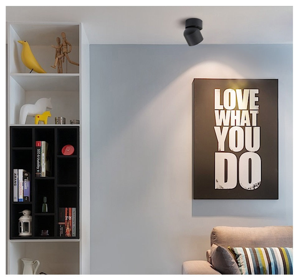 Aisilan Led Downlight Surface Mounted Ceiling Dimmable Spot Light Adjustable 90 Degrees Lighting CRI 93  AC 90-260V