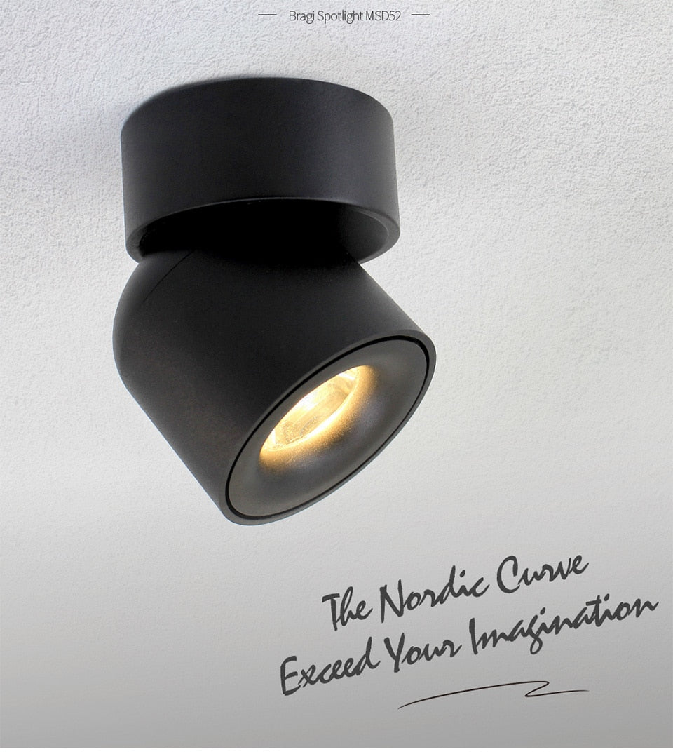 Aisilan Led Downlight Surface Mounted Ceiling Dimmable Spot Light Adjustable 90 Degrees Lighting CRI 93  AC 90-260V