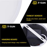 T-SUN Thin 24W 3000K 4000K 6000K Round Square Aluminum Surface Mounted LED Downlight Ceiling down lamp Panel Light AC85-265V