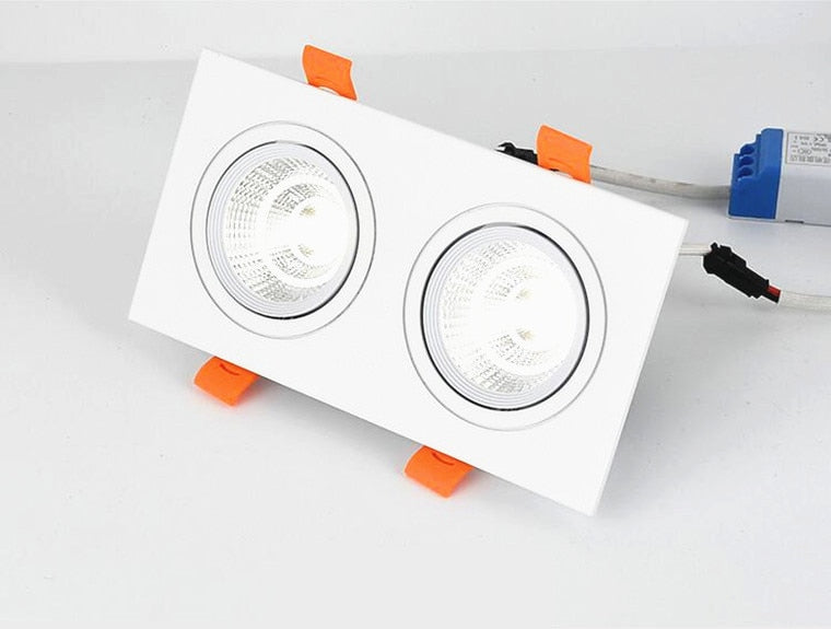 Square Dimmable Recessed COB LED Downlights 7W 9W 12W LED Ceiling Spot Lights AC85-265V LED Ceiling Lamps Indoor Lighting