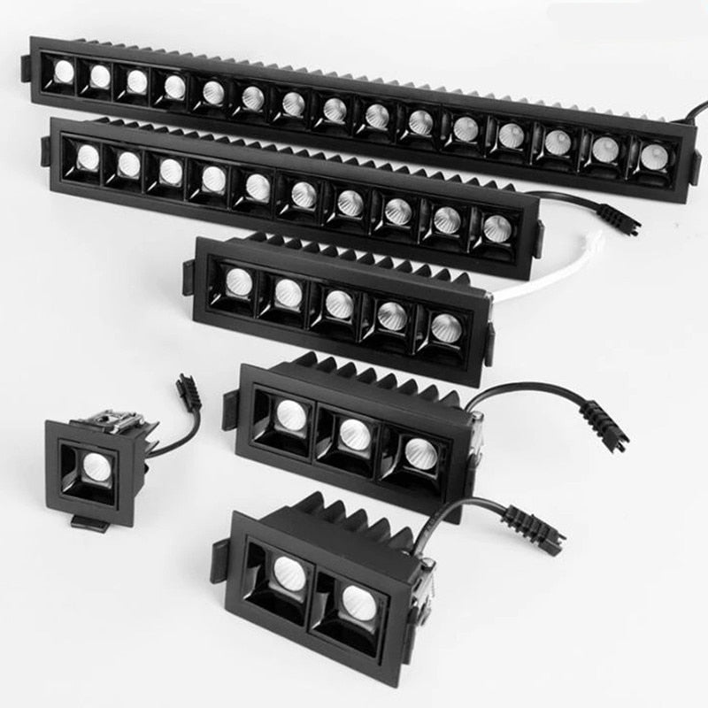 Dimmable Recessed Strip LED Ceiling Lights 10W 20W 30W COB Downlight AC220V LED Strip Lamp Lndoor Lighting TV Background