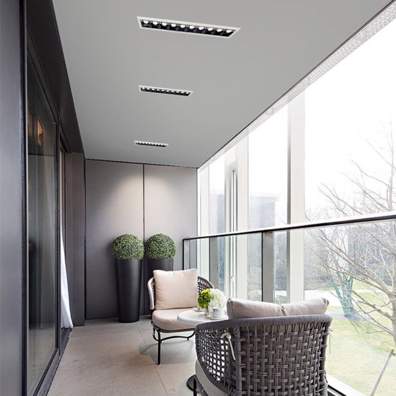 Dimmable Recessed Strip LED Ceiling Lights 10W 20W 30W COB Downlight AC220V LED Strip Lamp Lndoor Lighting TV Background