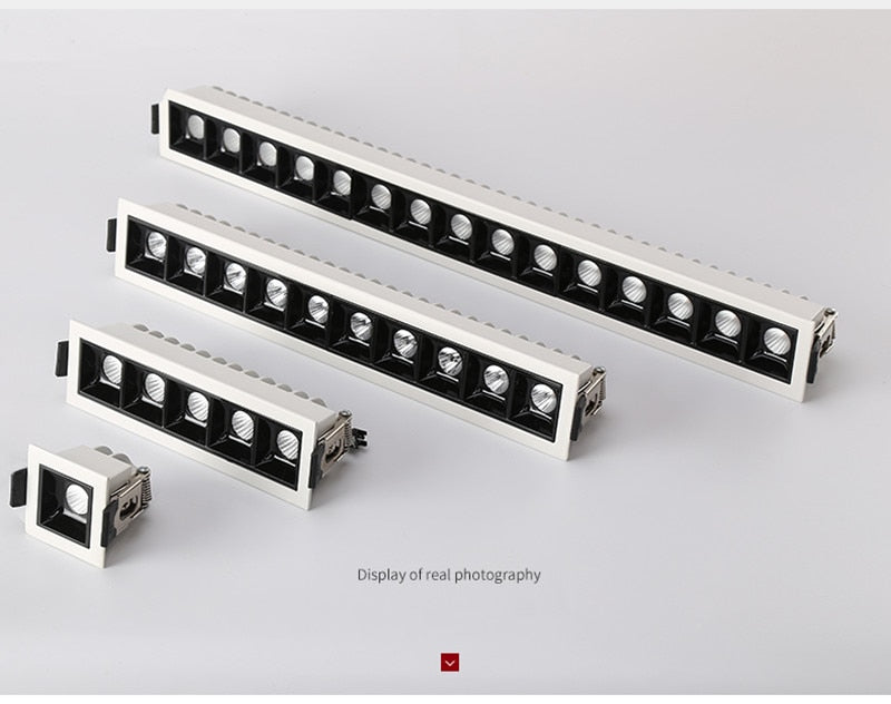 Dimmable Recessed Strip LED Ceiling Lights 10W 20W 30W COB Downlight AC220V LED Strip Lamp Lndoor Lighting TV Background