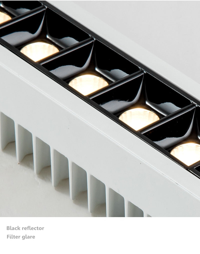 Dimmable Recessed Strip LED Ceiling Lights 10W 20W 30W COB Downlight AC220V LED Strip Lamp Lndoor Lighting TV Background