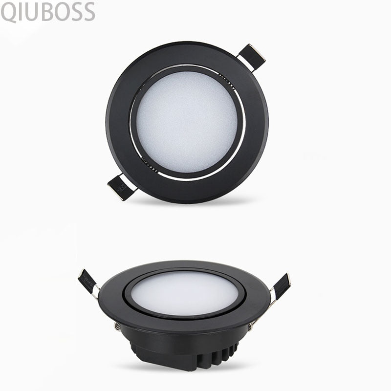 Round Dimmable LED Downlight Recessed LED Ceiling Lamps AC90-260V 5W/7W/9W/12W/15W/18W COB Background Light Indoor Lighting