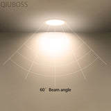 Round Dimmable LED Downlight Recessed LED Ceiling Lamps AC90-260V 5W/7W/9W/12W/15W/18W COB Background Light Indoor Lighting