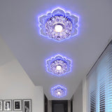 Modern LED Lights Flower-shaped Crystal Spotlights Downlights Embedded Ceiling Creative Corridor Living Room Bedroom