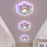 Modern LED Lights Flower-shaped Crystal Spotlights Downlights Embedded Ceiling Creative Corridor Living Room Bedroom
