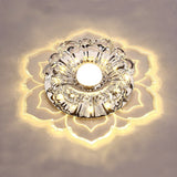 Modern LED Lights Flower-shaped Crystal Spotlights Downlights Embedded Ceiling Creative Corridor Living Room Bedroom