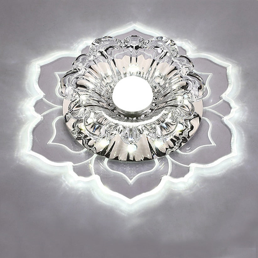 Modern LED Lights Flower-shaped Crystal Spotlights Downlights Embedded Ceiling Creative Corridor Living Room Bedroom