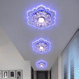 Modern LED Lights Flower-shaped Crystal Spotlights Downlights Embedded Ceiling Creative Corridor Living Room Bedroom