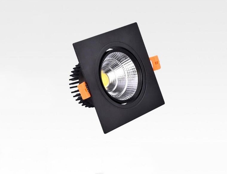 Dimmable AC85-265V Square  Recessed COB LED Downlights 7W 9W 12W LED Ceiling Spot Lights  LED Ceiling Lamps Indoor Lighting