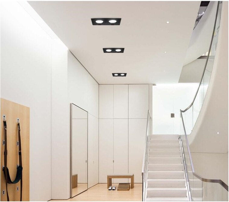 Dimmable AC85-265V Square  Recessed COB LED Downlights 7W 9W 12W LED Ceiling Spot Lights  LED Ceiling Lamps Indoor Lighting