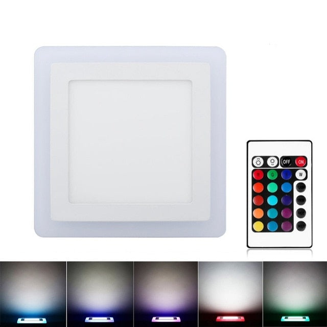 High Power Epistar 6W 9W 18W 24W RGB LED Panel Light With Remote Control Downlight Led ceiling down AC85-265V + Driver