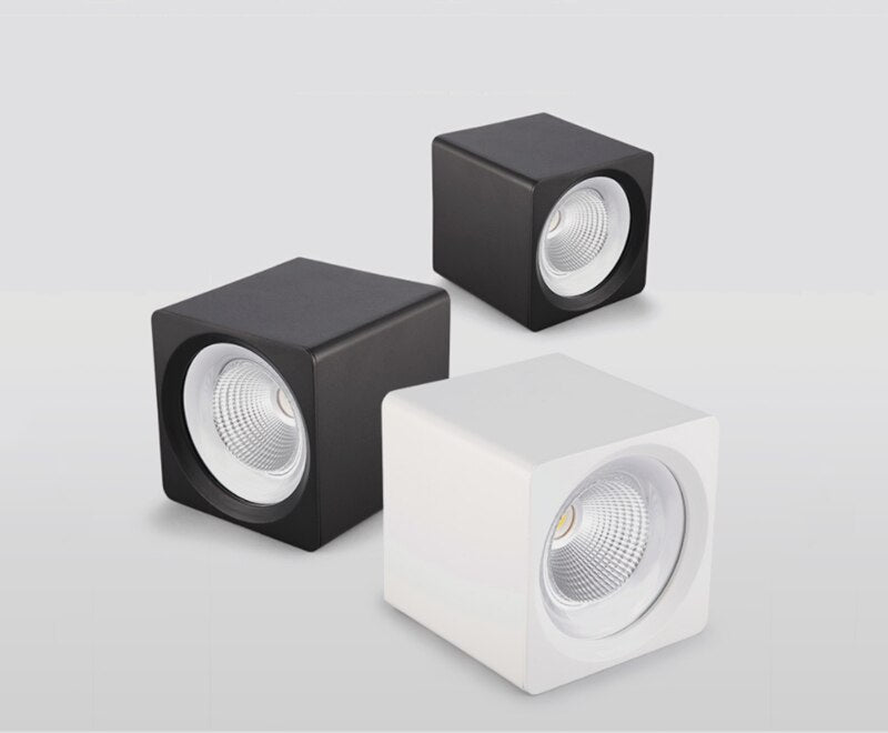Square Dimmable COB LED Downlights 7W 9W 12W LED Ceiling Spot lights AC85~265V LED Ceiling Lamps Warm/Cold White Indoor Lighting