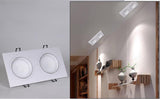 LED double Light Square 14W 18W 24W cob Led dimmable Downlight Recessed Led Ceiling Spot Light Lamp Indoor AC85-265V